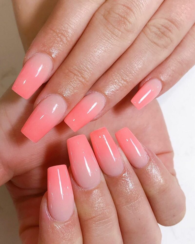 Peach Ombre Nails