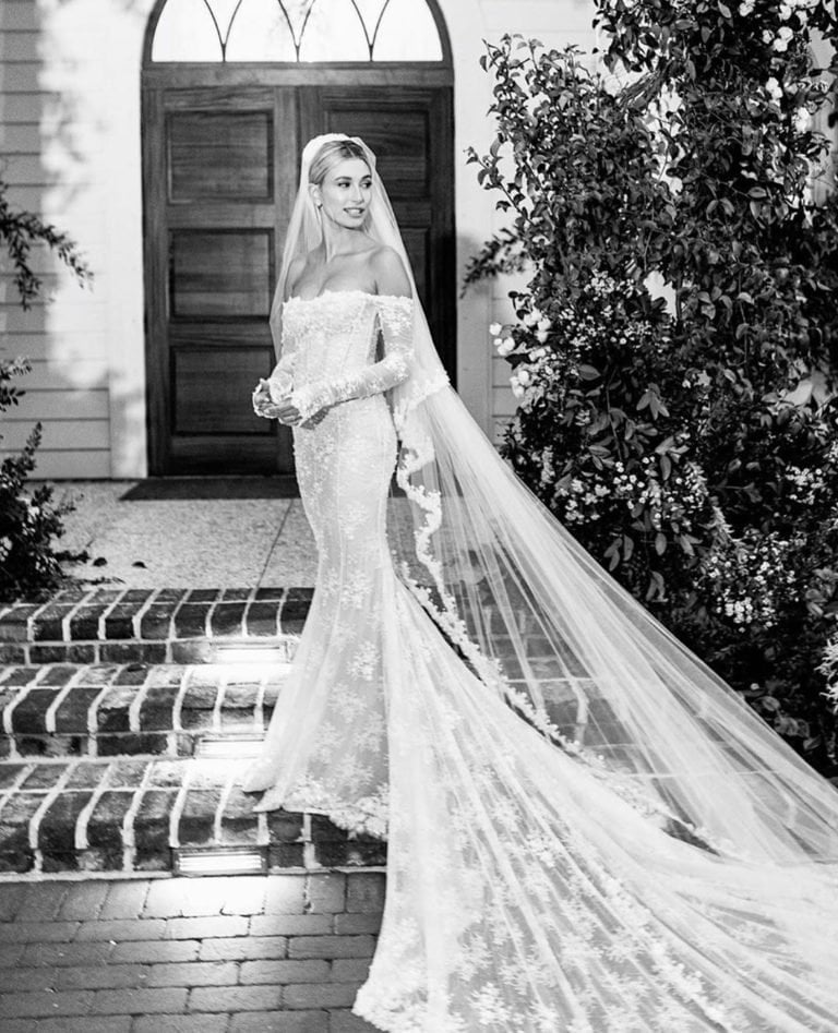 hailey biebers wedding dress proves that virgil abloh is a true creative genius