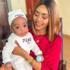 Regina Daniels and her baby.