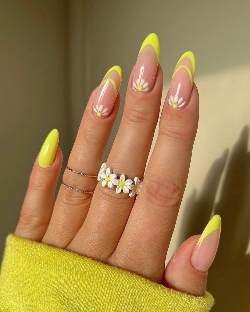 Yello nail design