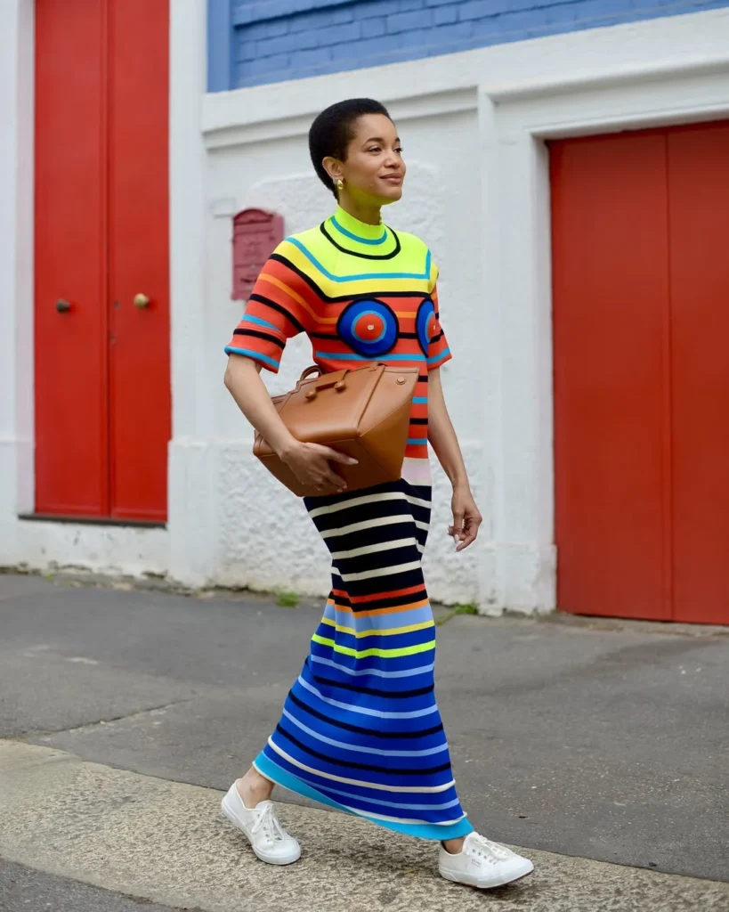 Long dress and sneakers
